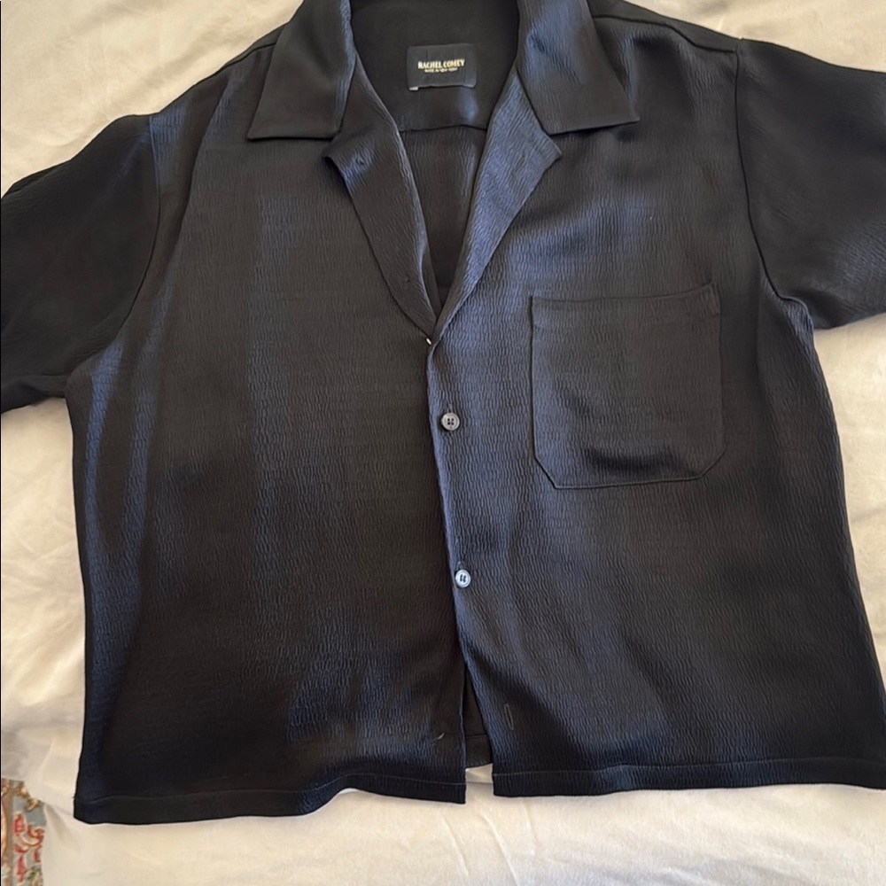 Rachel Comey Black Boxy Short Sleeve Blouse